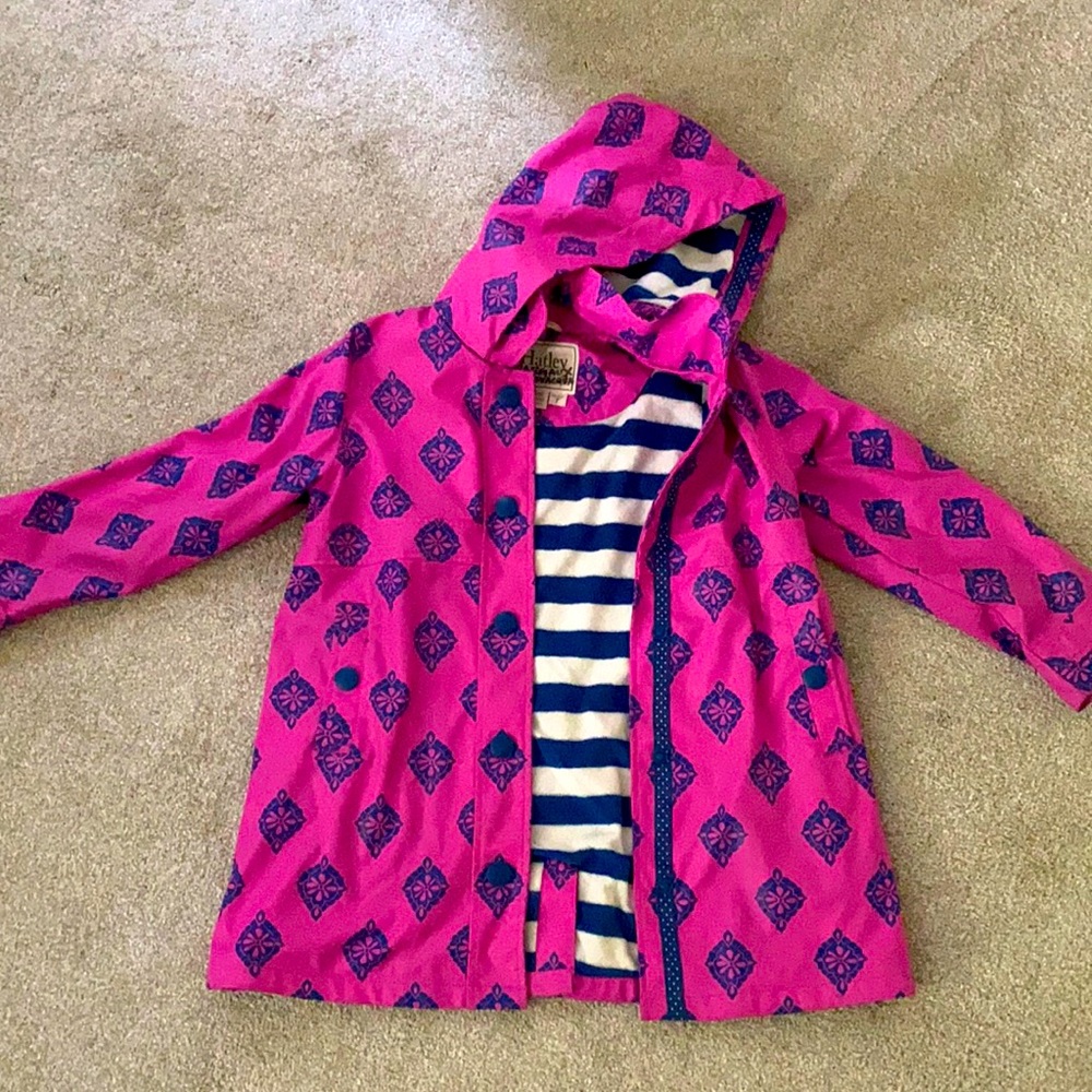 Hatley terry cloth lined snap button rain coat